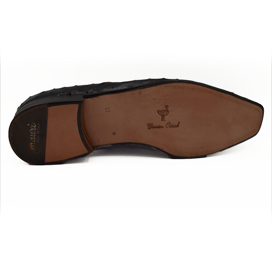 Mauri 0215 Ostrich Loafer Dress Shoes Black