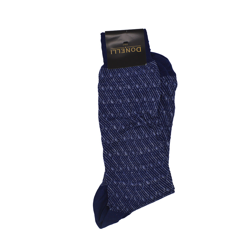 Men's Cotton Socks Navy Design - Cellini Uomo