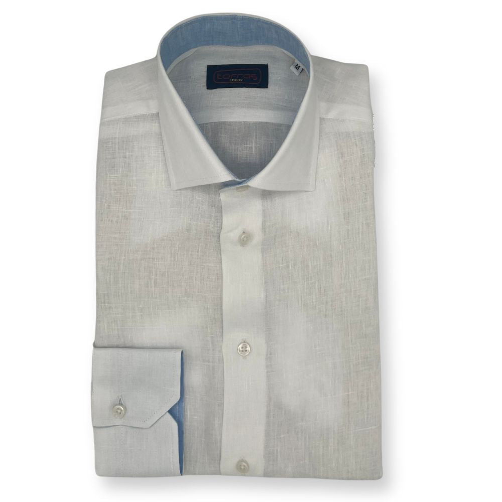 Torras premium 100% Italian linen long-sleeve shirt in a light, breathable fabric with a classic collar and button-up front.