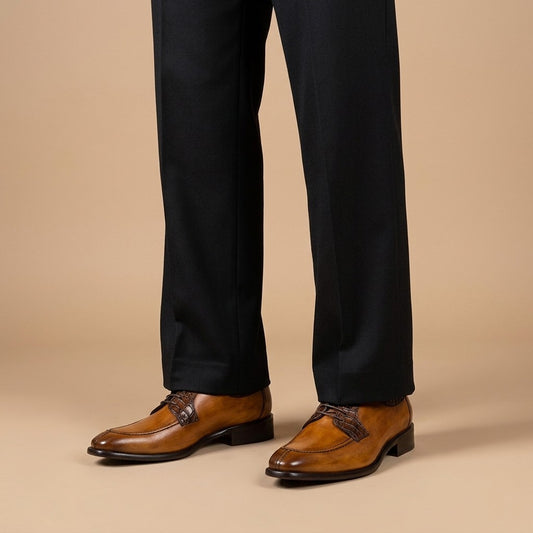 Toscana 1292 Calf & Croc Lace Up