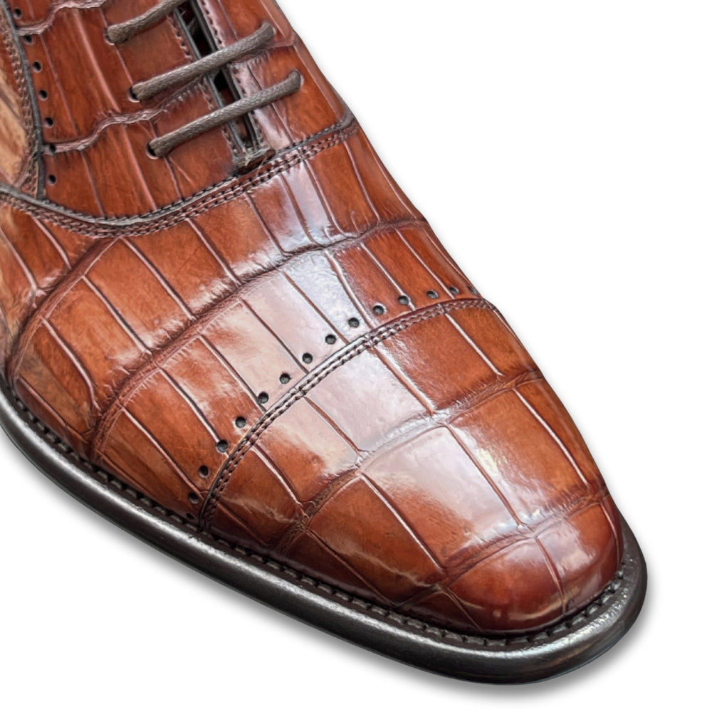 Calzoleria Toscana Caiman Cap-Toe Dress-Up Shoes - Cellini Uomo