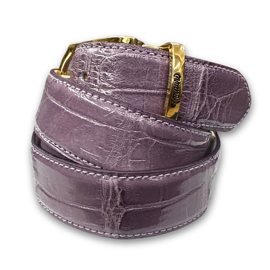 Mauri Alligator Light Purple Aubergine Belt - Cellini Uomo