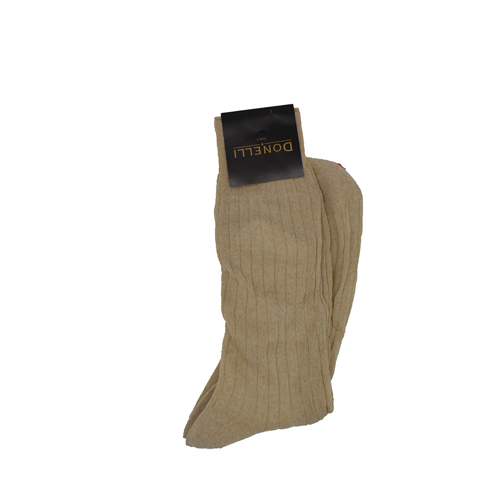 Men's Cotton Socks Medium Beige - Cellini Uomo