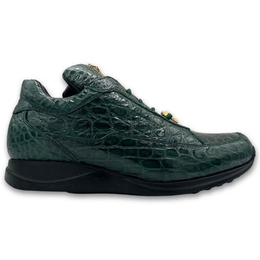 Mauri 8900 Hunter Green Alligator Sneakers - Cellini Uomo