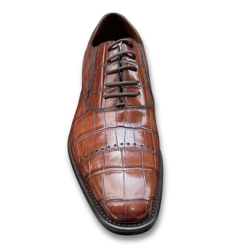 Calzoleria Toscana Caiman Cap-Toe Dress-Up Shoes - Cellini Uomo
