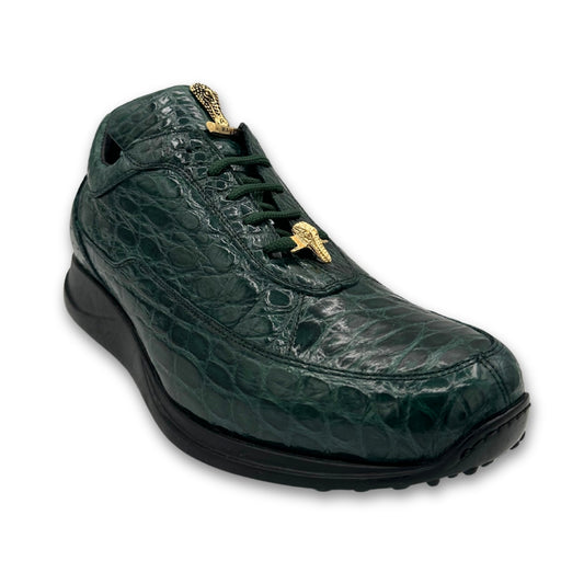 Mauri 8900 Hunter Green Alligator Sneakers - Cellini Uomo