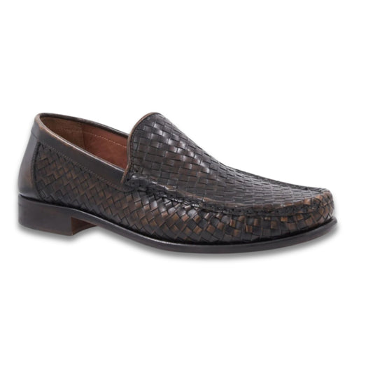Bruno Magli Tonio Brown Woven Loafer - Cellini Uomo