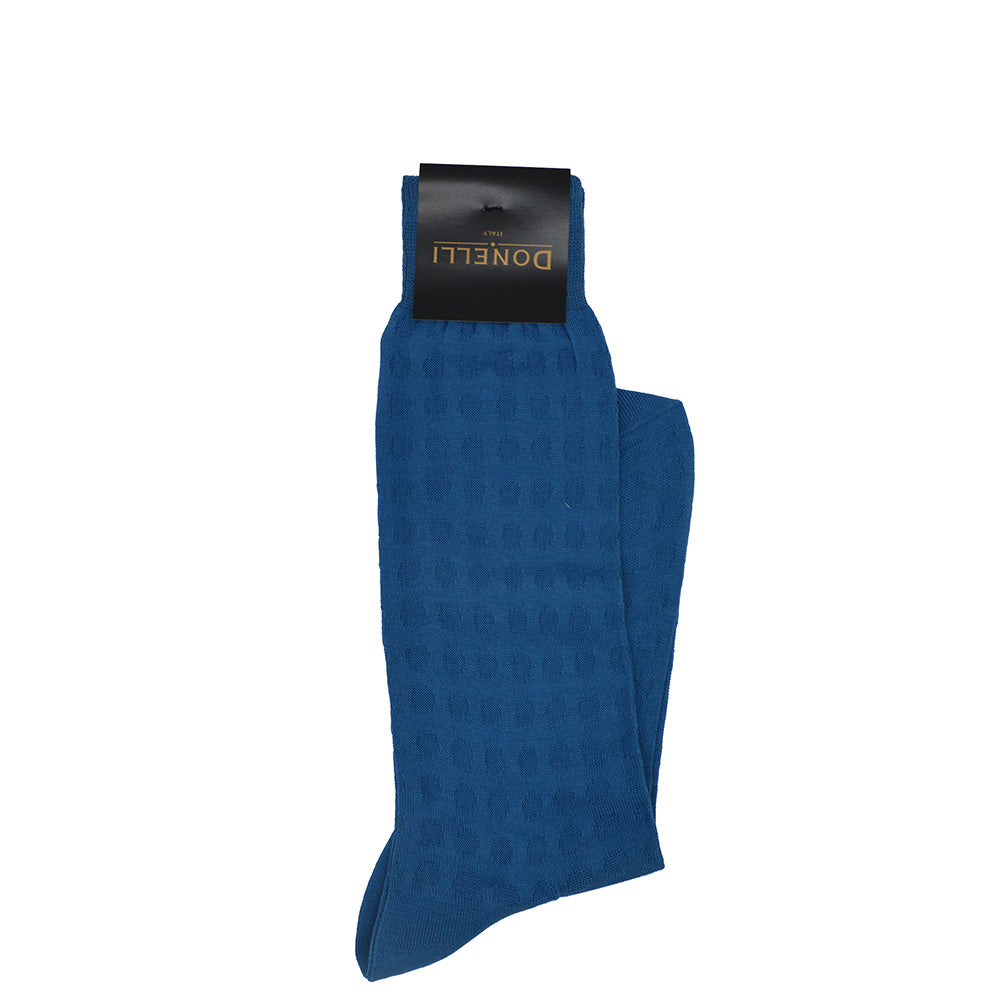 Men's Cotton Socks Dark Yale Blue - Cellini Uomo