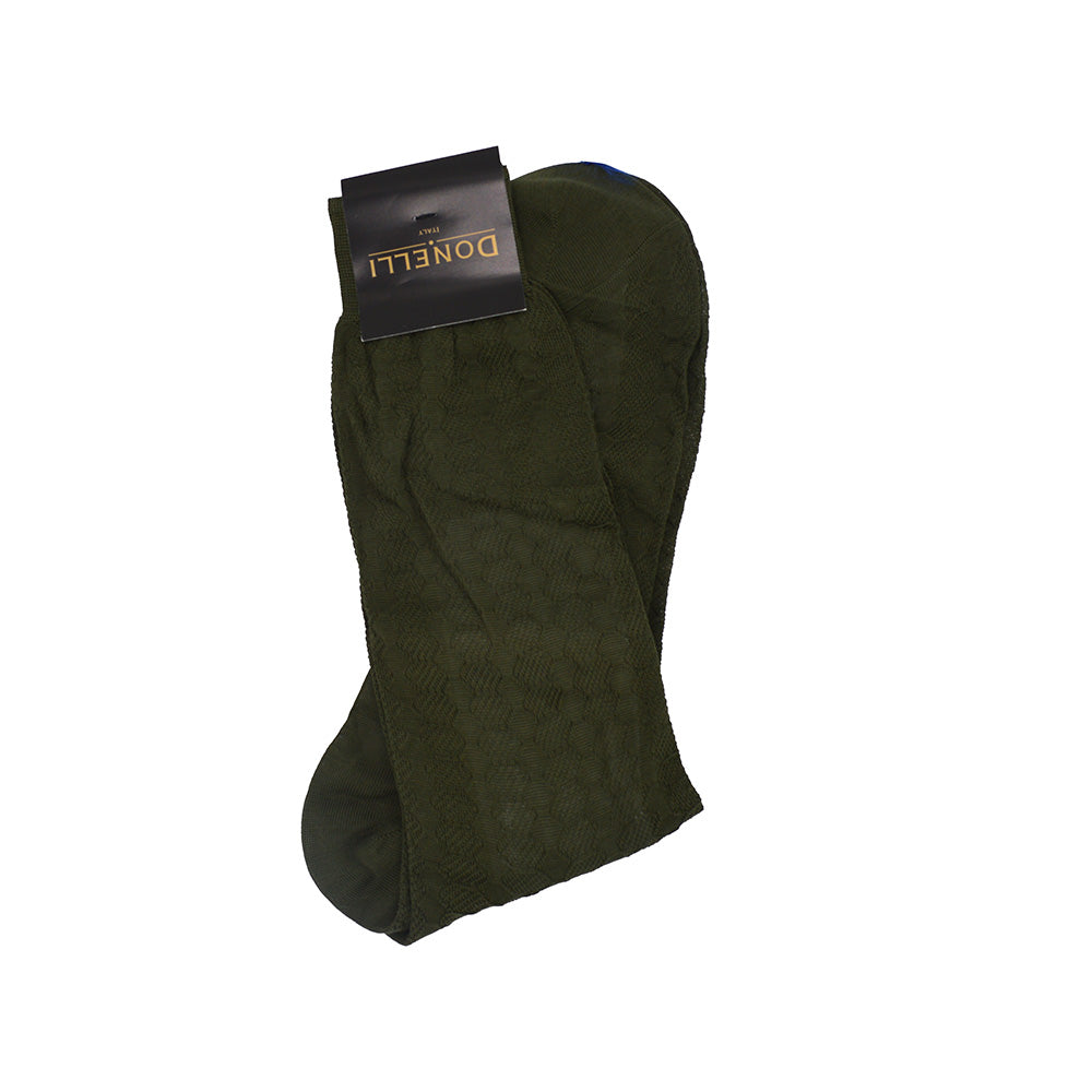 Men's Cotton Socks Olive - Cellini Uomo