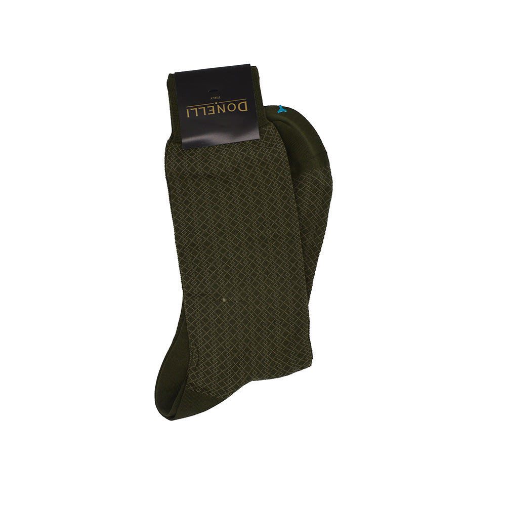 Men's Cotton Socks Olive Details - Cellini Uomo