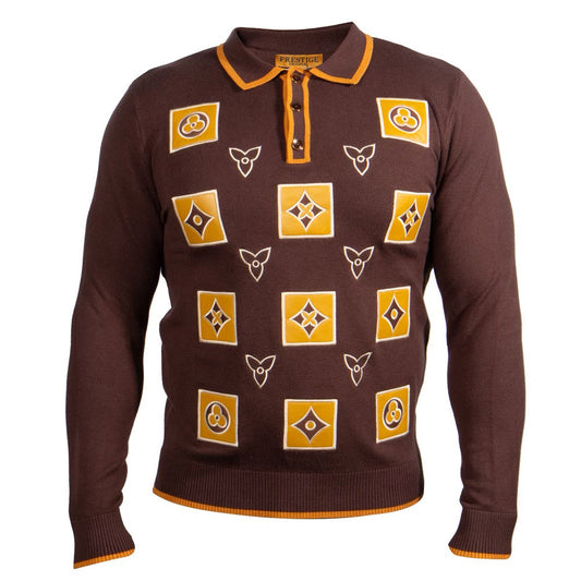 Prestige Long Sleeve Designed Polo Sweater 469