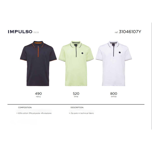 Impulso Zip Short Sleeves Polo 31046107Y - Cellini Uomo