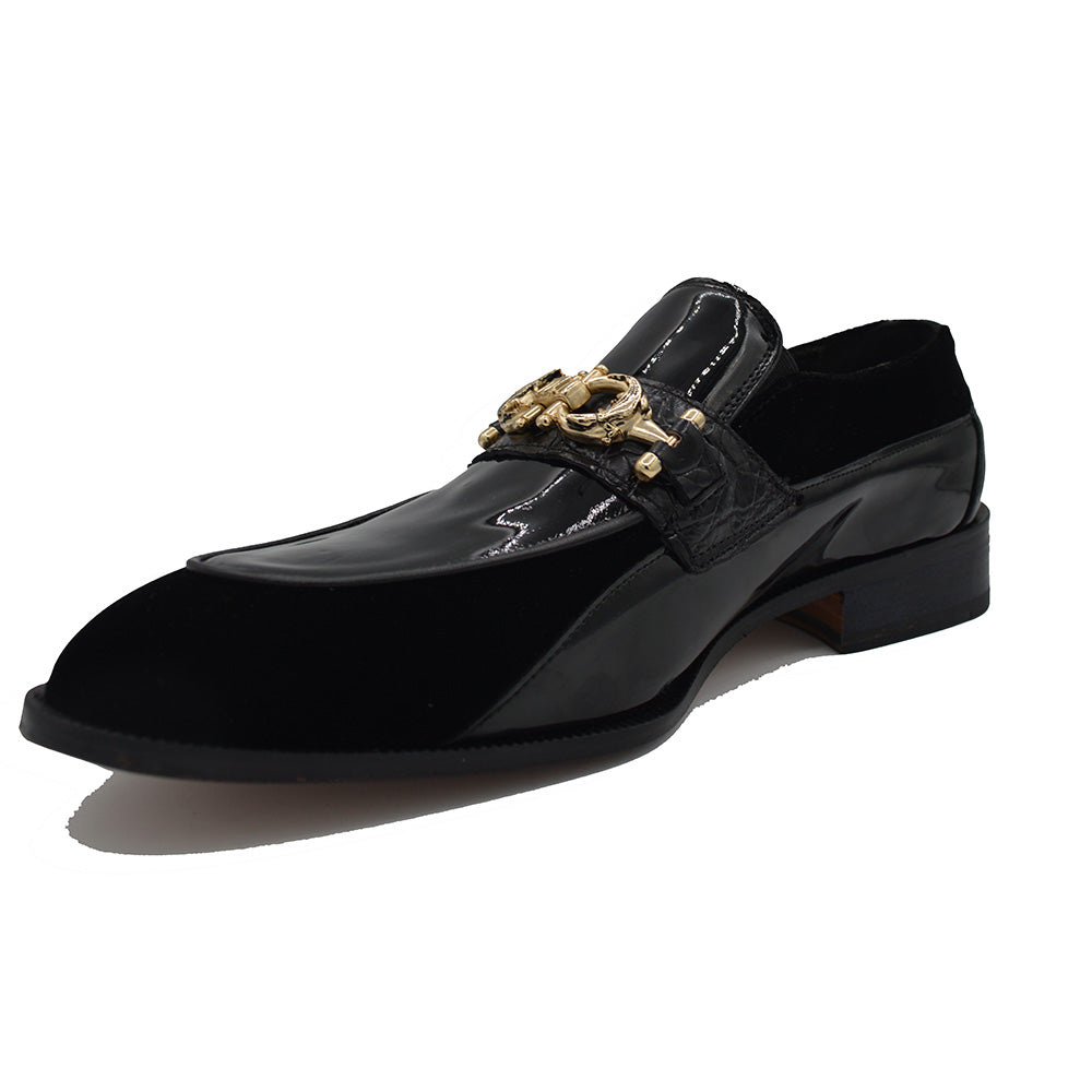 Mauri Alligator, Patent Leather and Velvet Loafer 3298