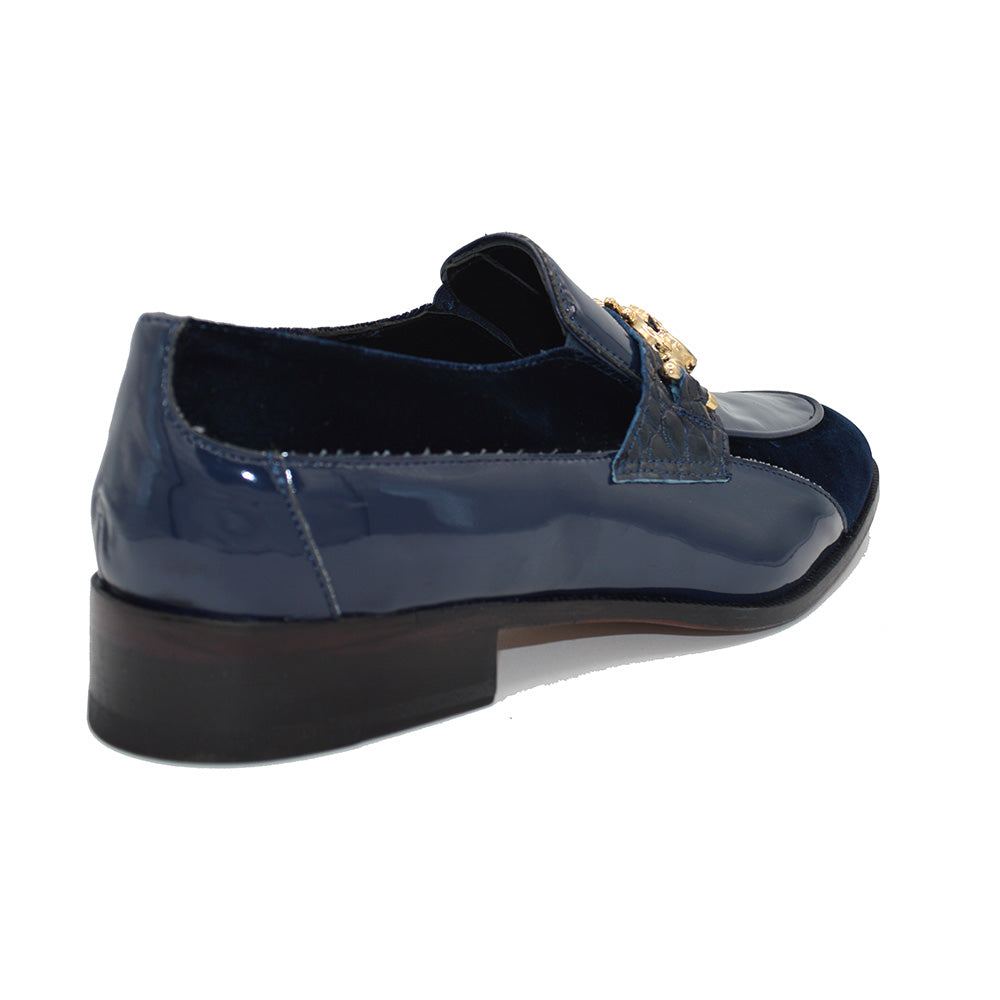 Mauri Alligator, Patent Leather and Velvet Loafer 3298