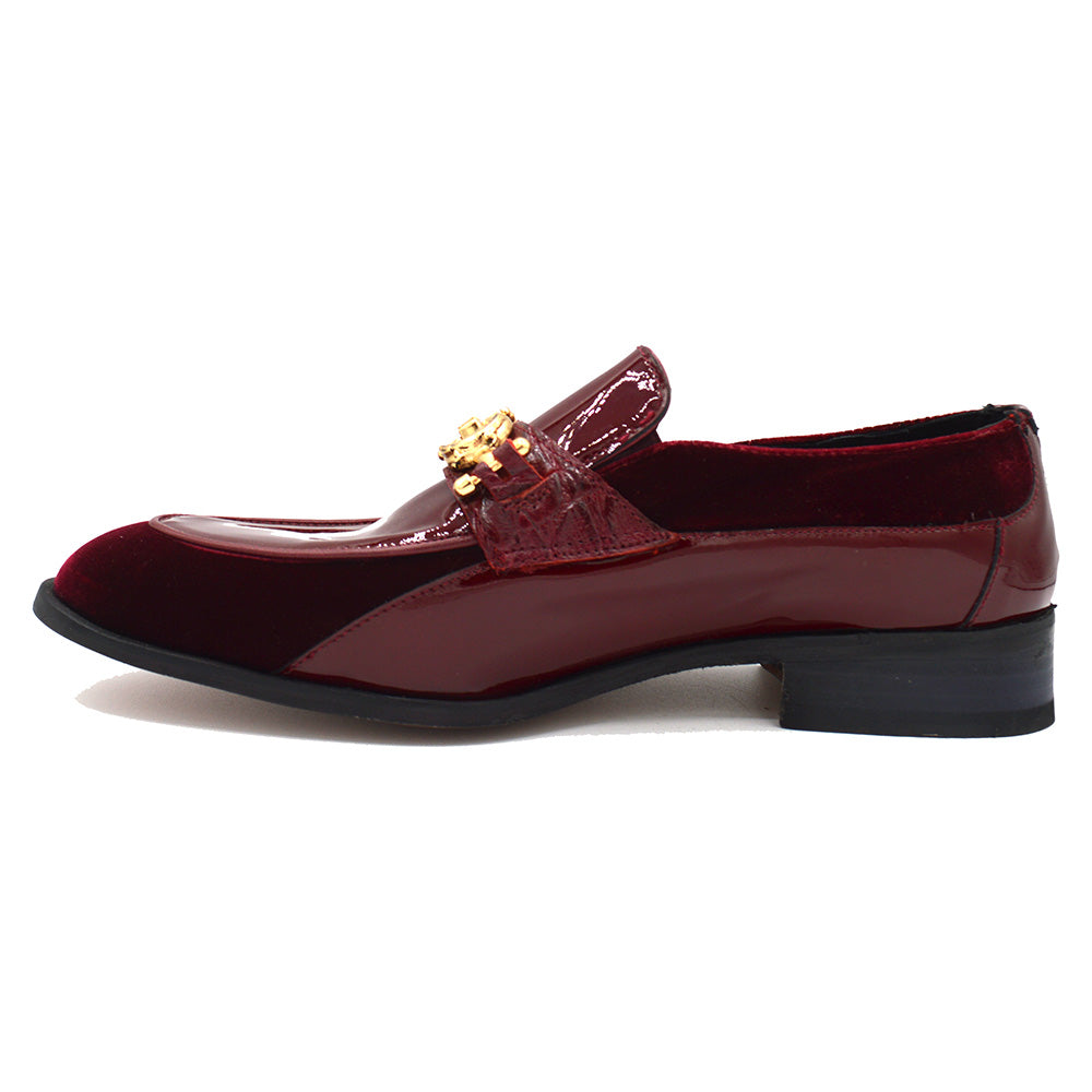 Mauri Alligator, Patent Leather and Velvet Loafer 3298