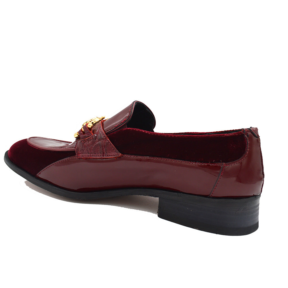 Mauri Alligator, Patent Leather and Velvet Loafer 3298