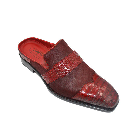 Sheriff Collection Burgundy Alligator and Pony Slipper 2413-2002 - Cellini Uomo