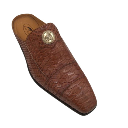 Sheriff Collection 2448-2009 Brown Python Slip-On Half Shoes - Cellini Uomo