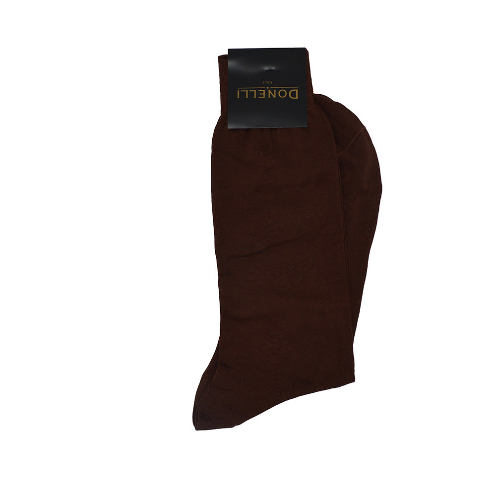 Men's Cotton Socks Chocolate Brown - Cellini Uomo