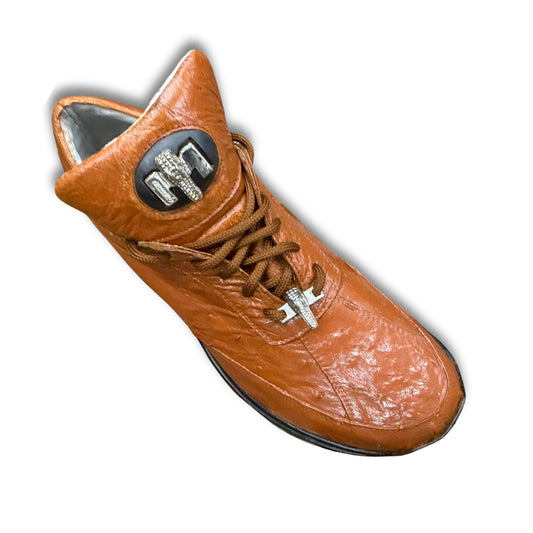 Ostrich Cognac Sneakers - Last Pair/Display