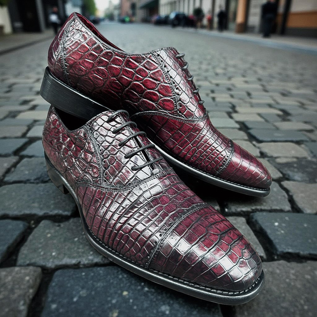 Calzoleria Toscana Caiman Cap-Toe Dress-Up Shoes - Cellini Uomo