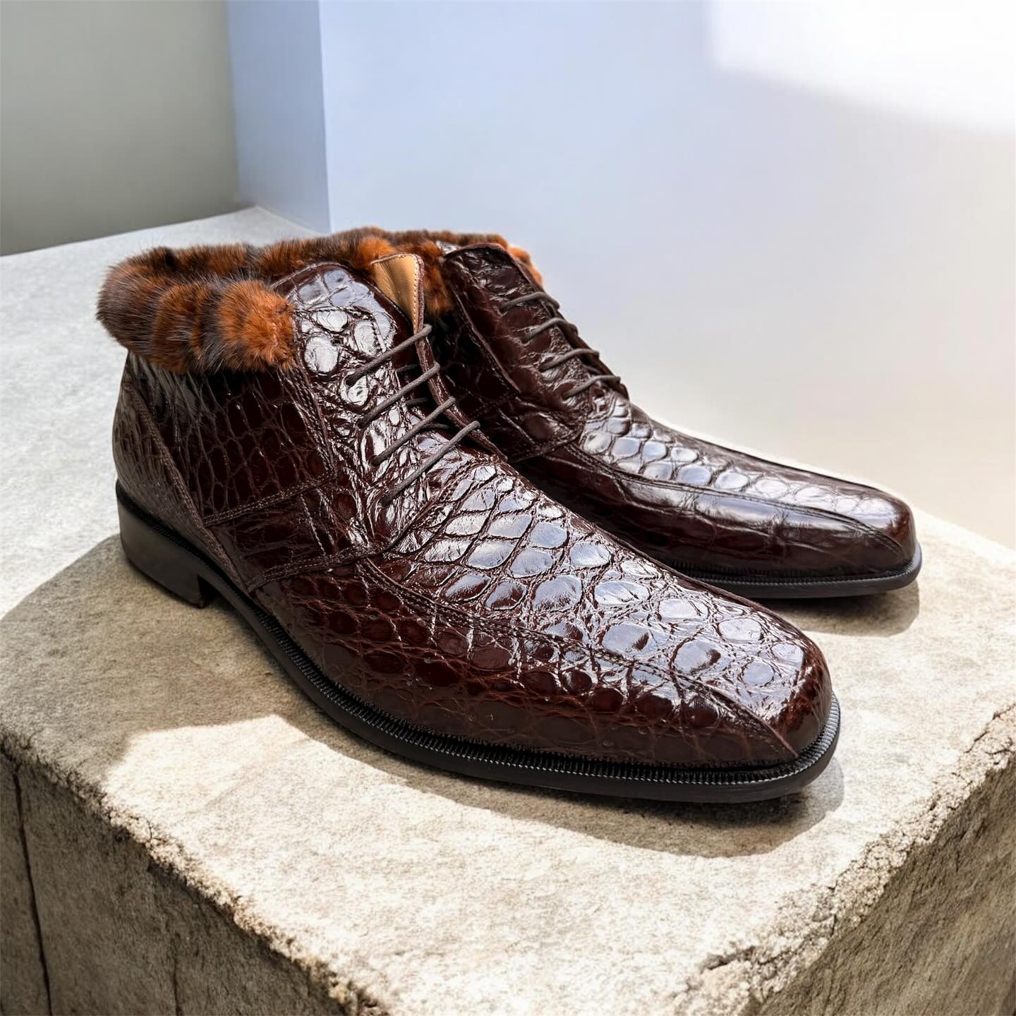 Mauri 2179 Alligator Leather and Fur Boot | Cellini Uomo
