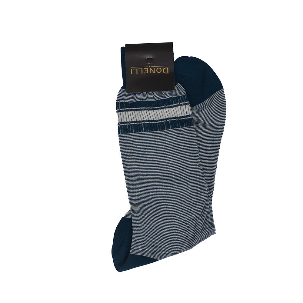 Men's Cotton Socks Dark Turquoise - Cellini Uomo