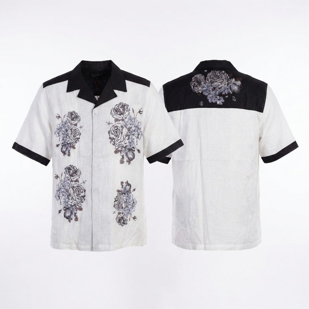 Prestige 608 White Linen Button Up - Cellini Uomo