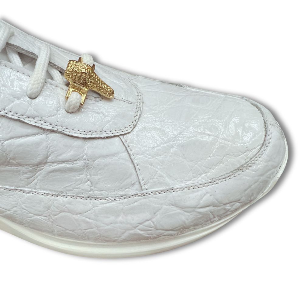 Mauri 8900 alligator casual sneakers with textured leather uppers and white rubber soles, casual footwear for everyday wear