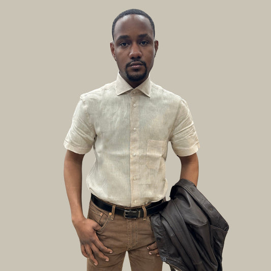 Torras Premium Italian 100% Linen Short-Sleeve Shirt - Cellini Uomo