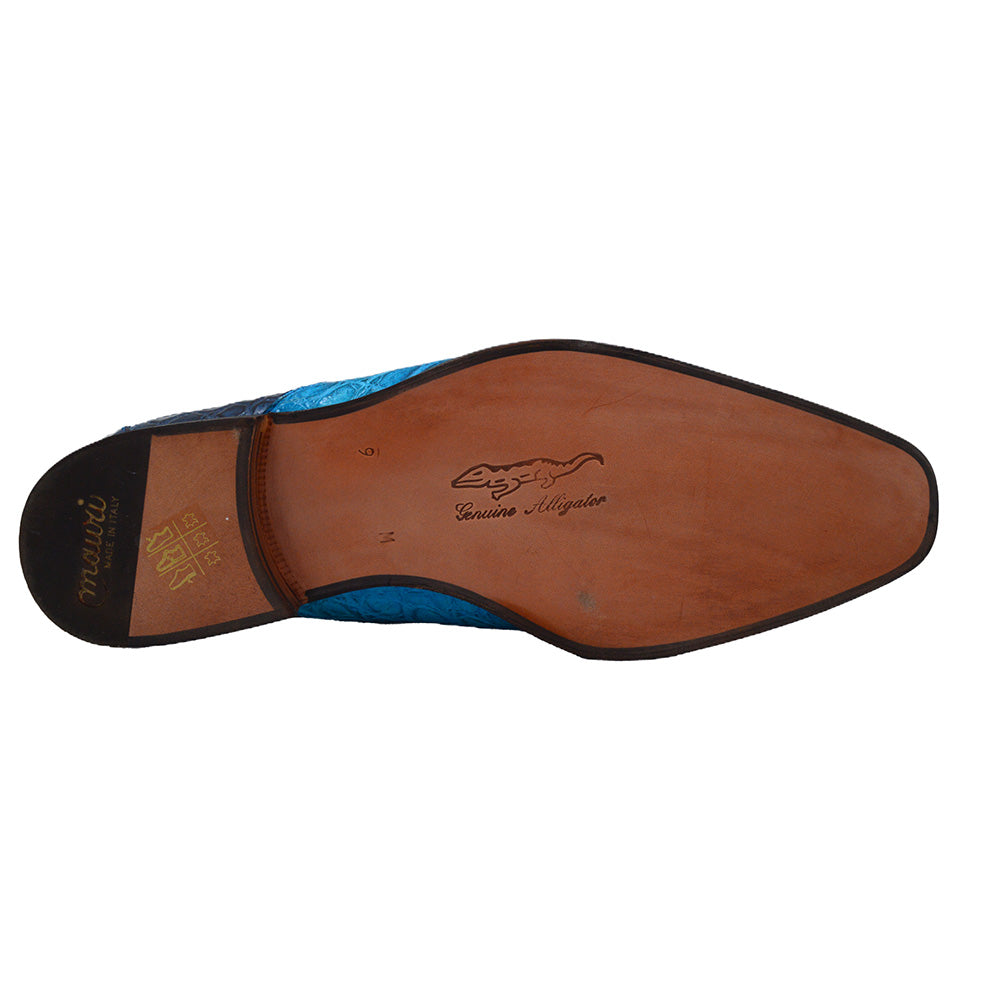 Mauri 3064 Swag Alligator/Ostrich Leg Caribbean Blue White Azure HP - Cellini Uomo