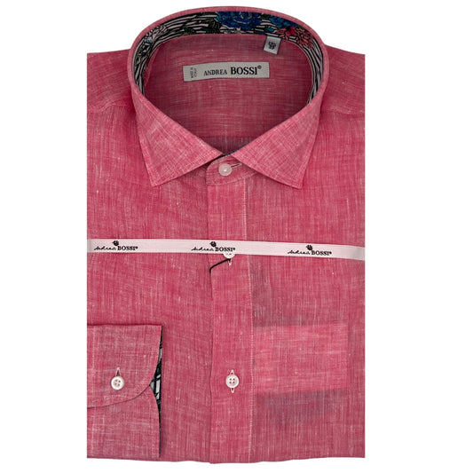 Andrea Bossi Linen Button Up Long-Sleeve Shirts - 175, 92, 14 - Cellini Uomo