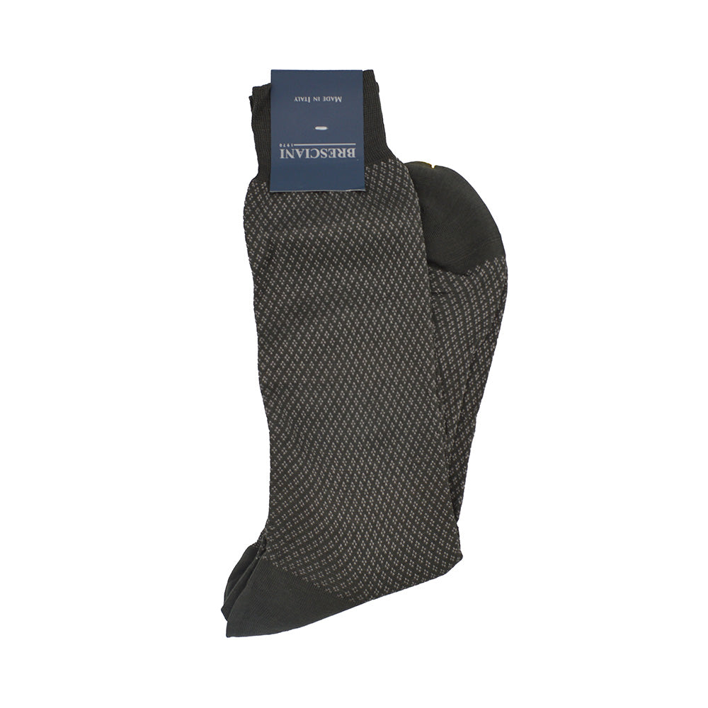 Men's Cotton Socks Medium Grey Design - Cellini Uomo