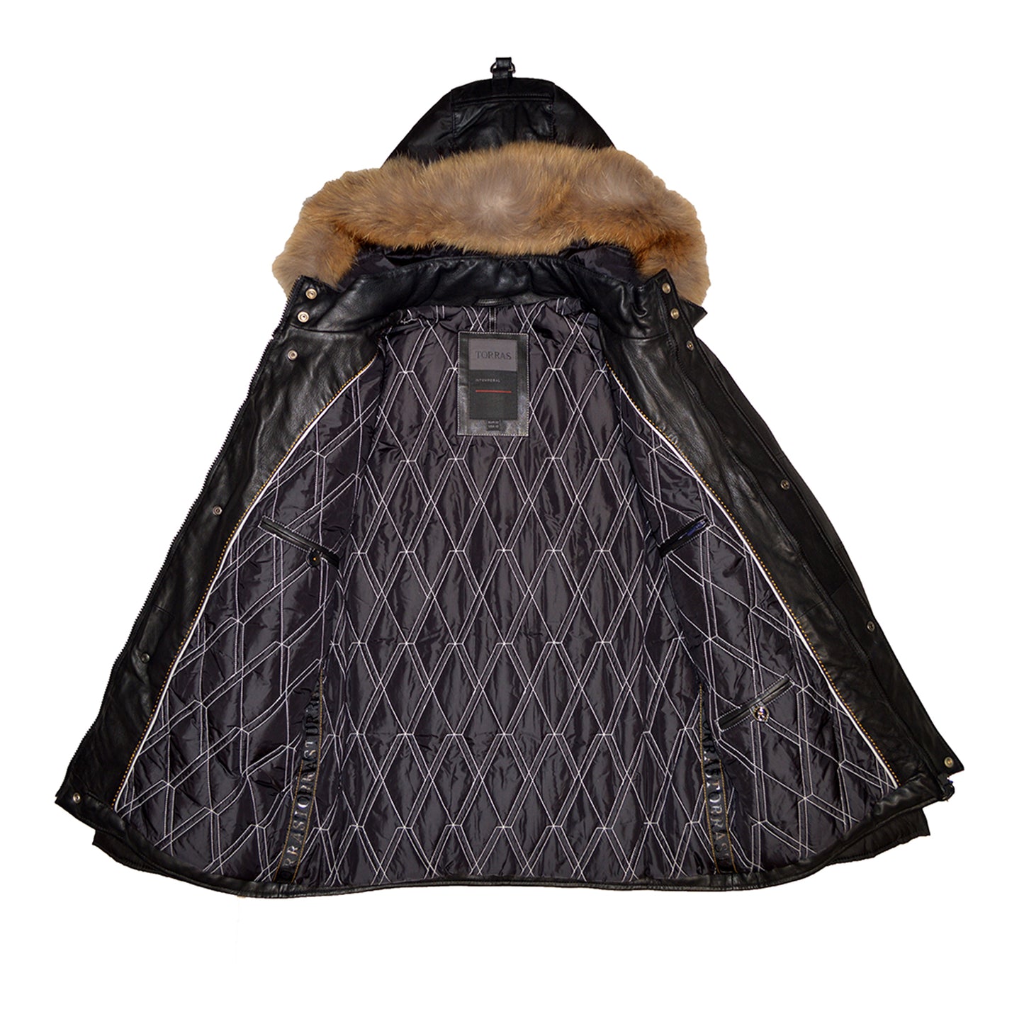 Torras Brown Nylon & Leather Parka L58302 - Cellini Uomo