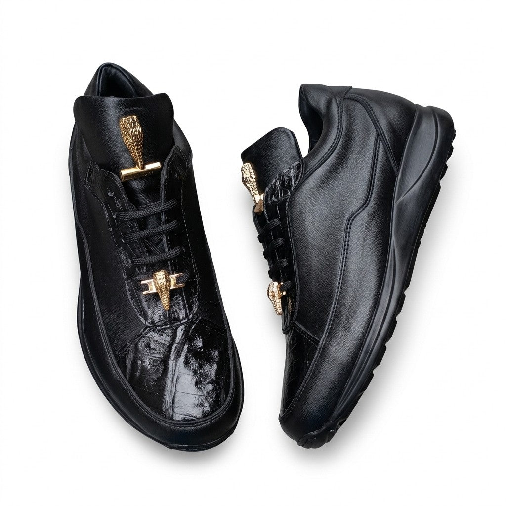 Mauri 8900 Napa Leather and Baby Crocodile Sneakers - Women