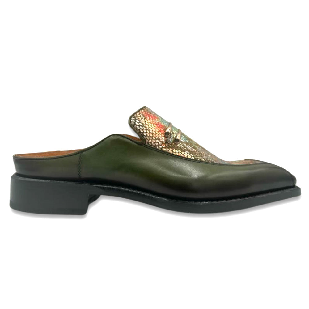 Sheriff Collection 2446-2002 Python and Calf Slip-On Half Shoes 8.5 Sheriff Collection 2446-2002 Python and Calf Slip-On Half Shoes 8.5
