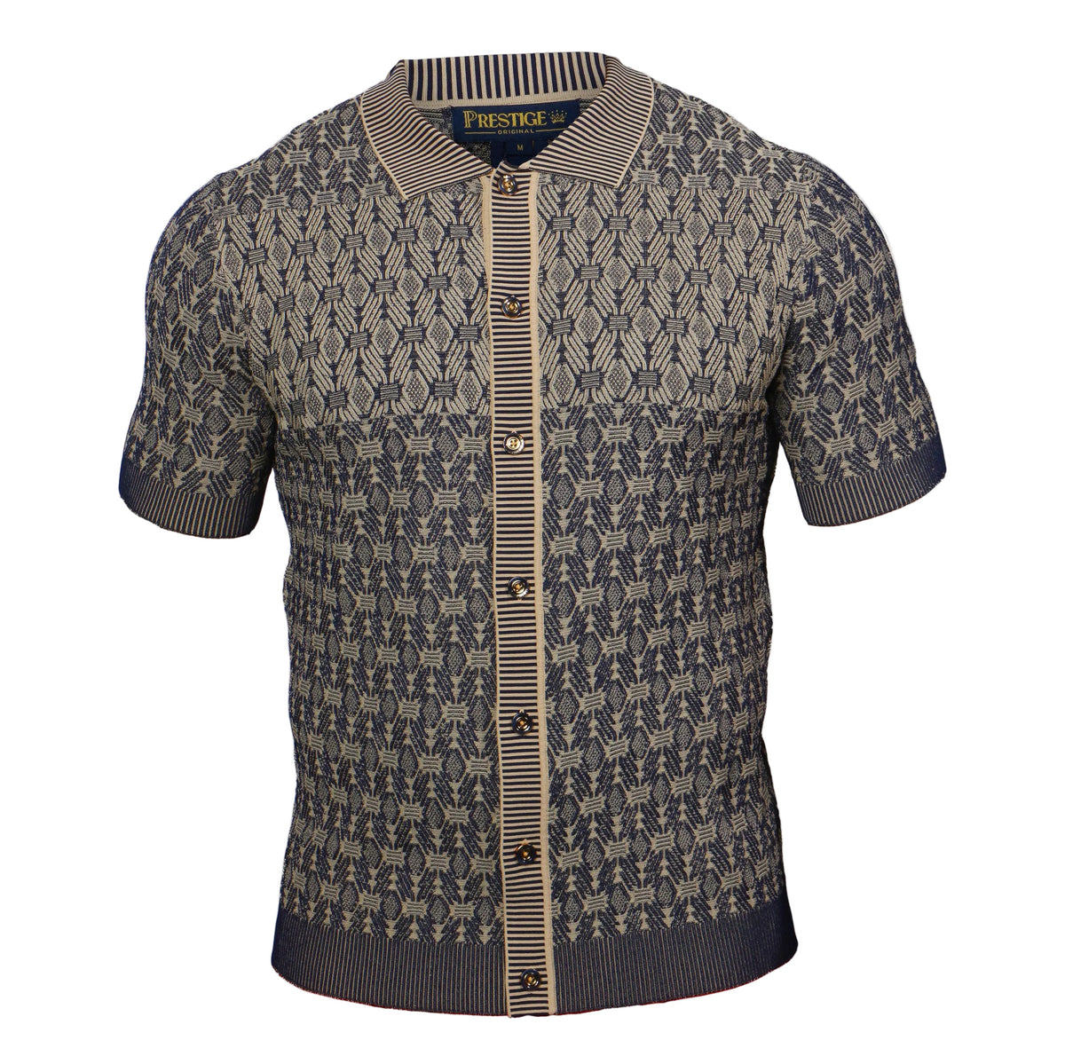 Navy Prestige Knit Design Top CMK 382, a stylish women’s clothing featuring a textured knit pattern and comfortable fit.