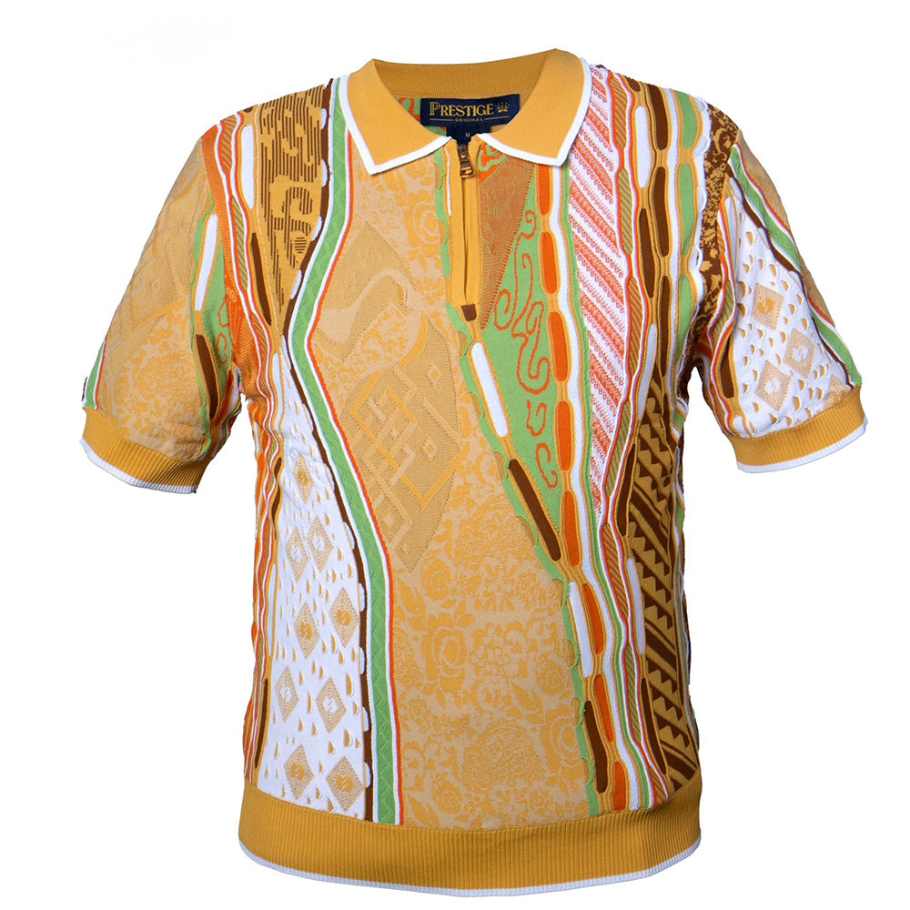 Prestige Polo Neck Half Zip Short Sleeve Shirt CMK-402 - Cellini Uomo