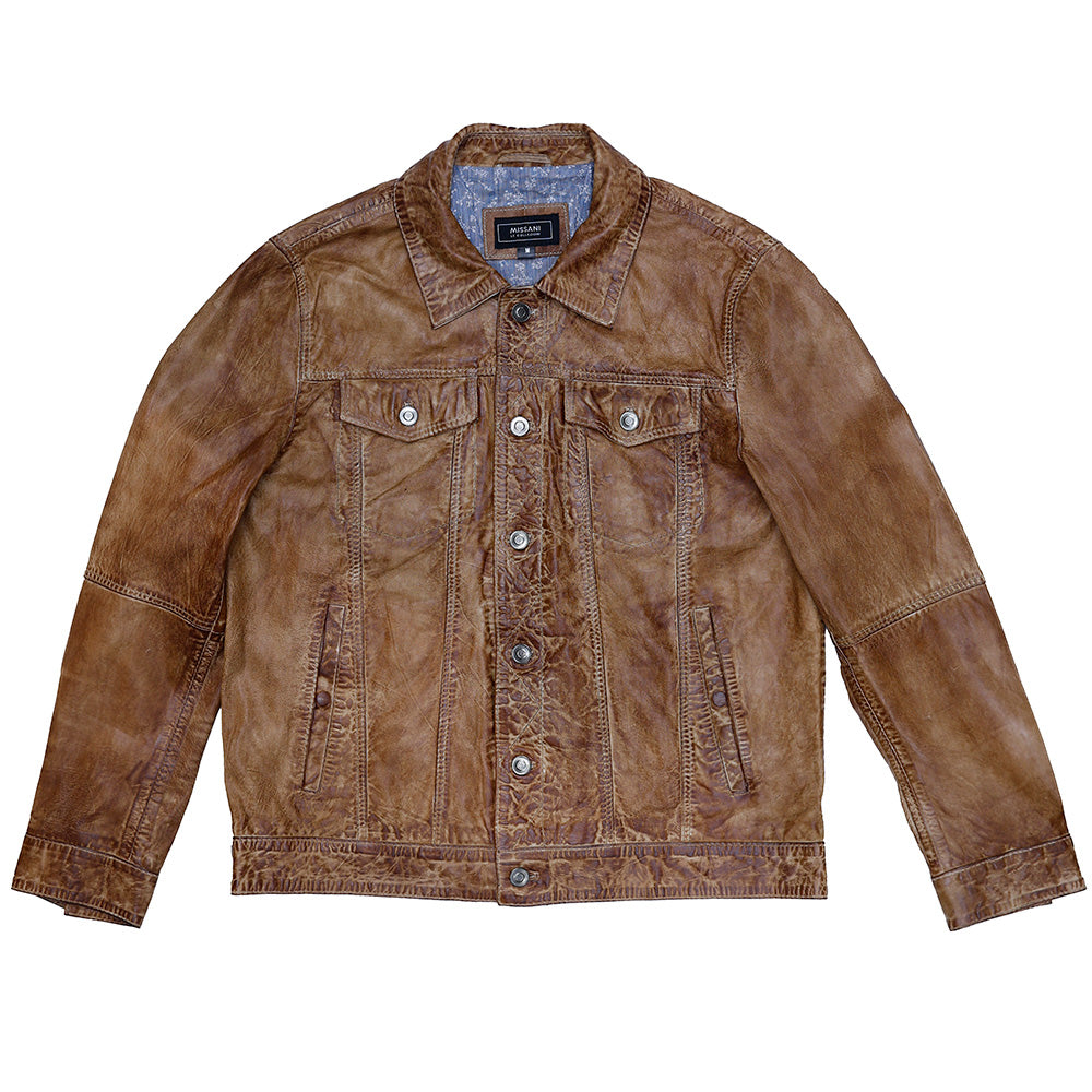 Unique Missani Le Collezioni BF Leather Jean Jacket 392994 - Cellini Uomo