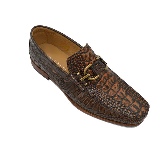 Donald Pliner DACIO Embossed Crocodile Leather Slip On Shoes