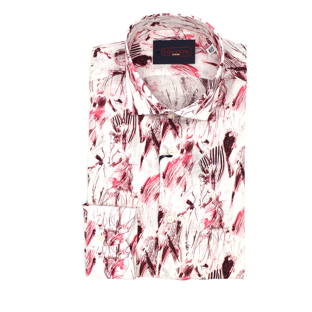 Torras designed 100% linen shirt featuring a relaxed fit and natural linen fabric, shown in a light, breathable style.