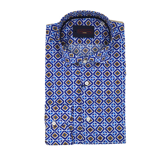 Torras Geometric Print Cotton Shirt