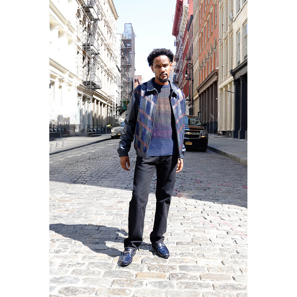 Impulso By Maglificio Liliana Navy and Multi-Colored Italian Sweater 30124110M - Cellini Uomo