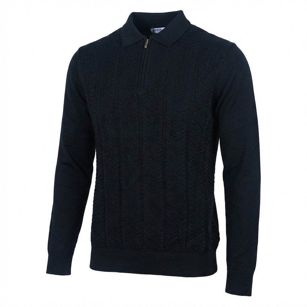 Torras Half Zipped 3D Knit Polo N22H409 - Cellini Uomo