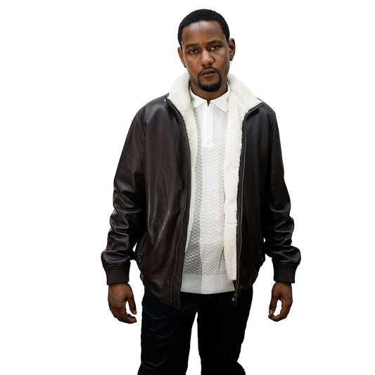 Torras Zipped 100% Leather and Shearling Jacket N82H445 - Cellini Uomo