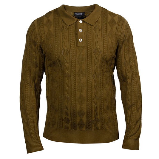 Prestige SW 210 Long Sleeve Polo Sweater - Cellini Uomo