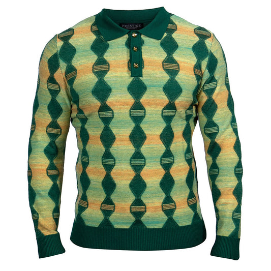Prestige SW 227 Long Sleeve Polo Sweater - Cellini Uomo