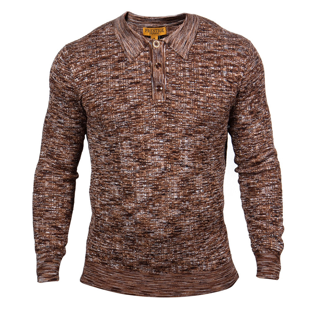 Prestige Multicolored Polo shirt SW-415-BROWN featuring a brown, multicolored design and classic collar style.