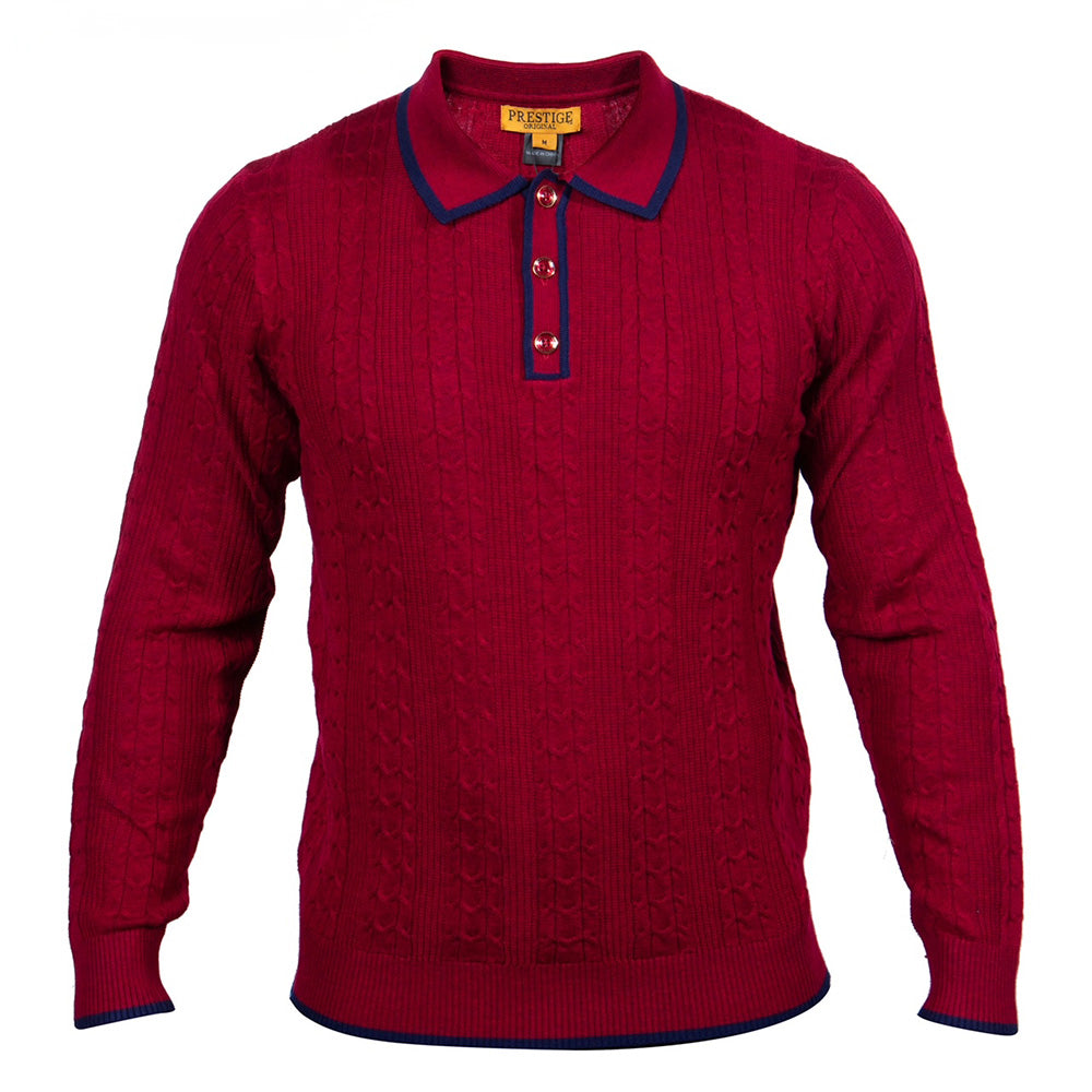 Prestige Burgundy Trimmed Polo 472