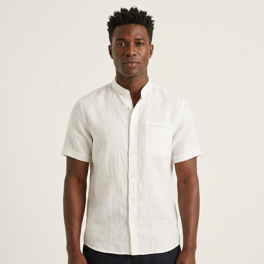 Andrea BOSSI Short Sleeve Linen Button Up AB01 - Cellini Uomo